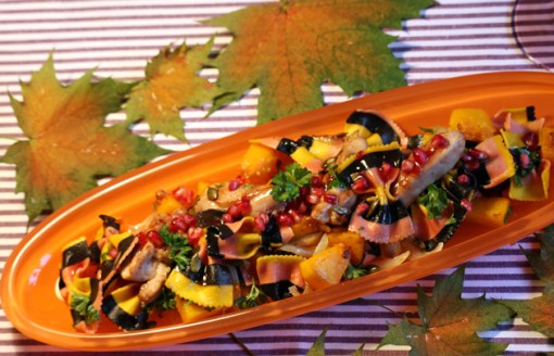 Pasta med pumpa, kyckling och granatäppelsirap Pasta med pumpa, kyckling och granatäppelsirap