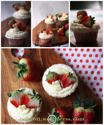 Jordgubbs- och limecupcakes Jordgubbs- och limecupcakes