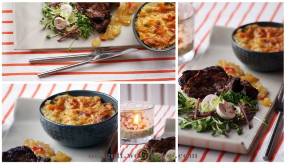 Karrékotlett med rotfruktsgratäng Karrékotlett med rotfruktsgratäng