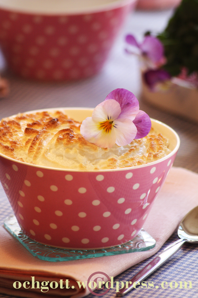 Blommig glace au four