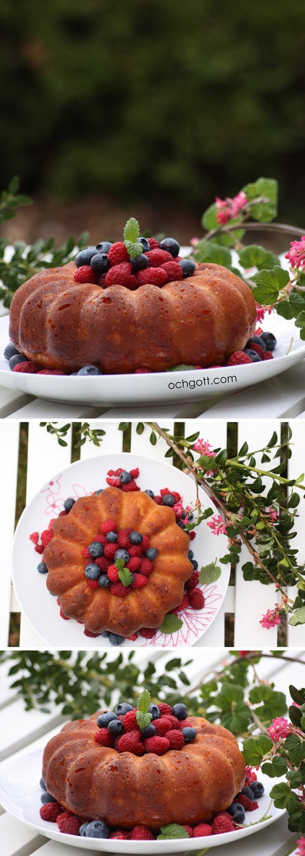 Savarin med hallon, blåbär och Drambuie