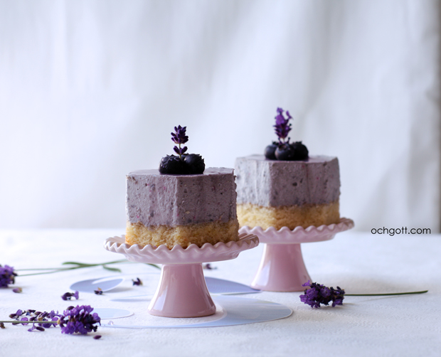 Blåbär- och lavendelbakelse