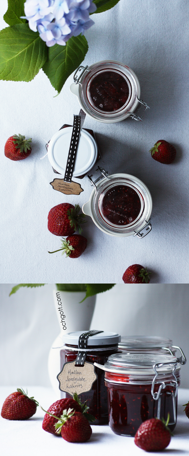 Hallon- och jordgubbssylt med lakrits