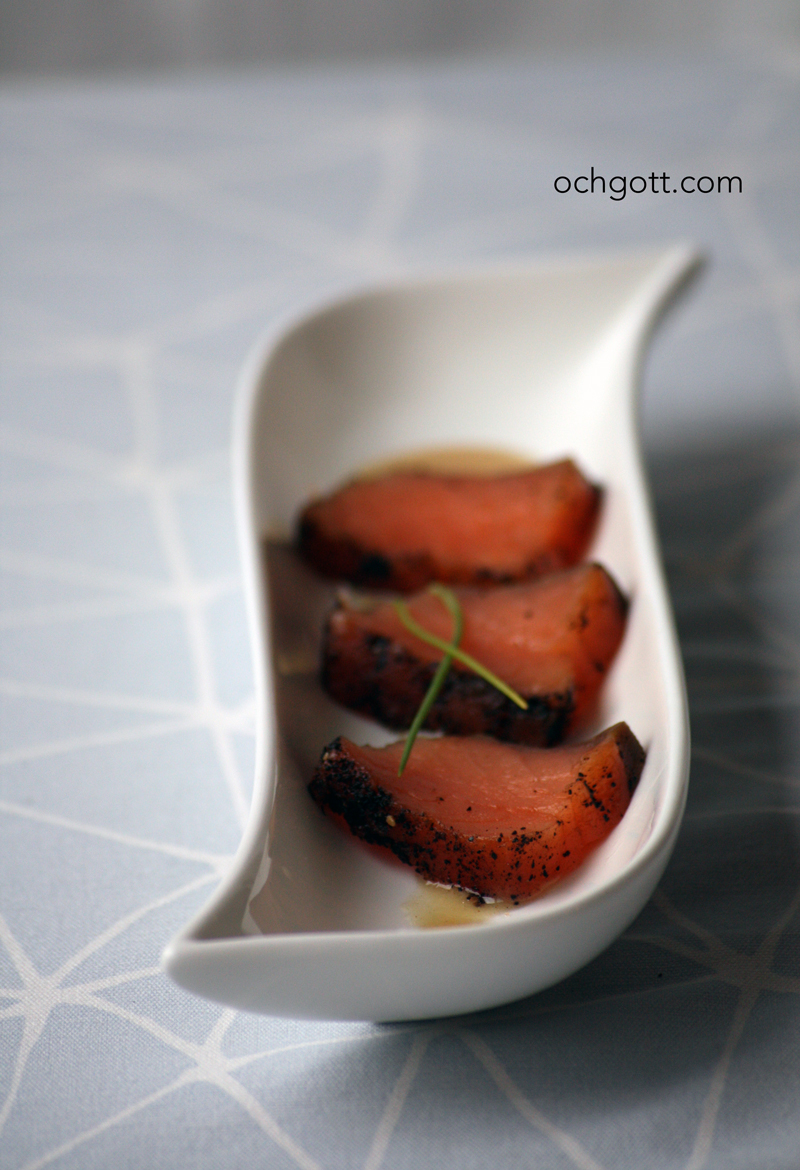 Kaffe- och konjaksgravad lax