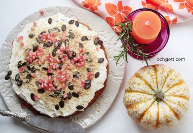 Pumpakaka med mascarponetopping - Foto: Britt-Marie Knutsson