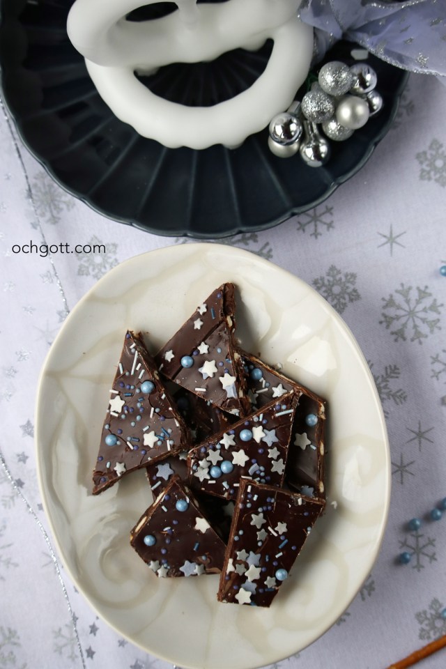 Choklad- och nougatbräck med salta pinnar - Foto: Britt-Marie Knutsson