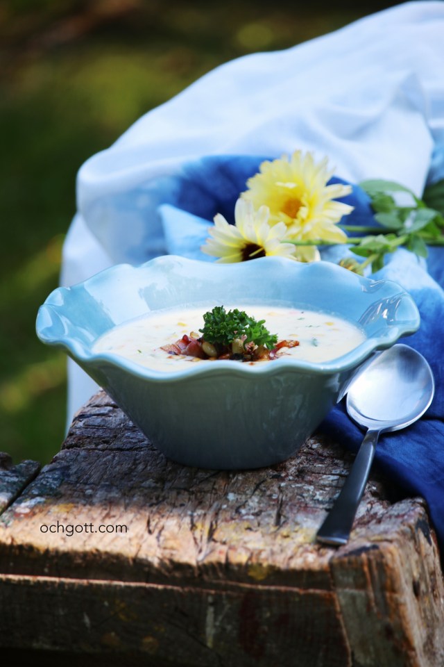 Majssoppa med baconströssel - Foto: Britt-Marie Knutsson